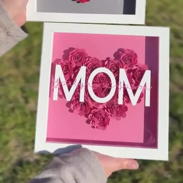 Personalized Mom Flower Shadow Box With Name For Mother's Day