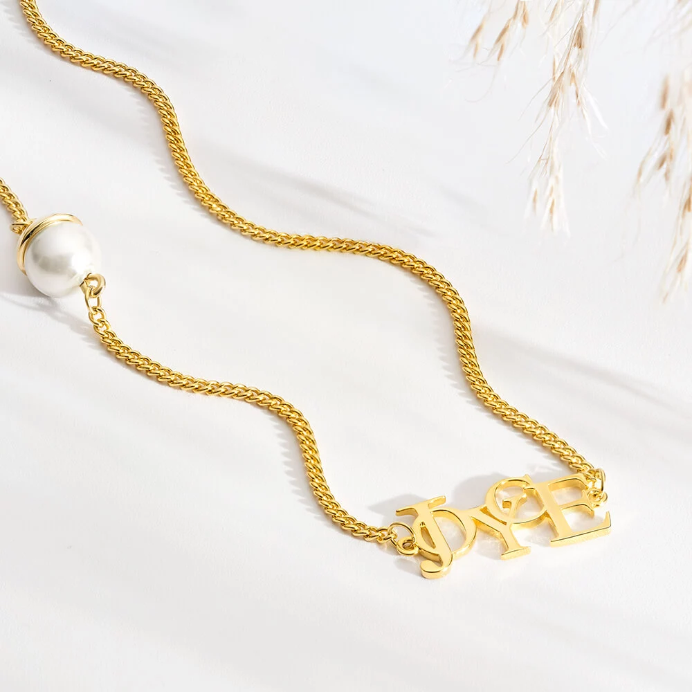 Personalized Carrie Name Necklace with Pearl