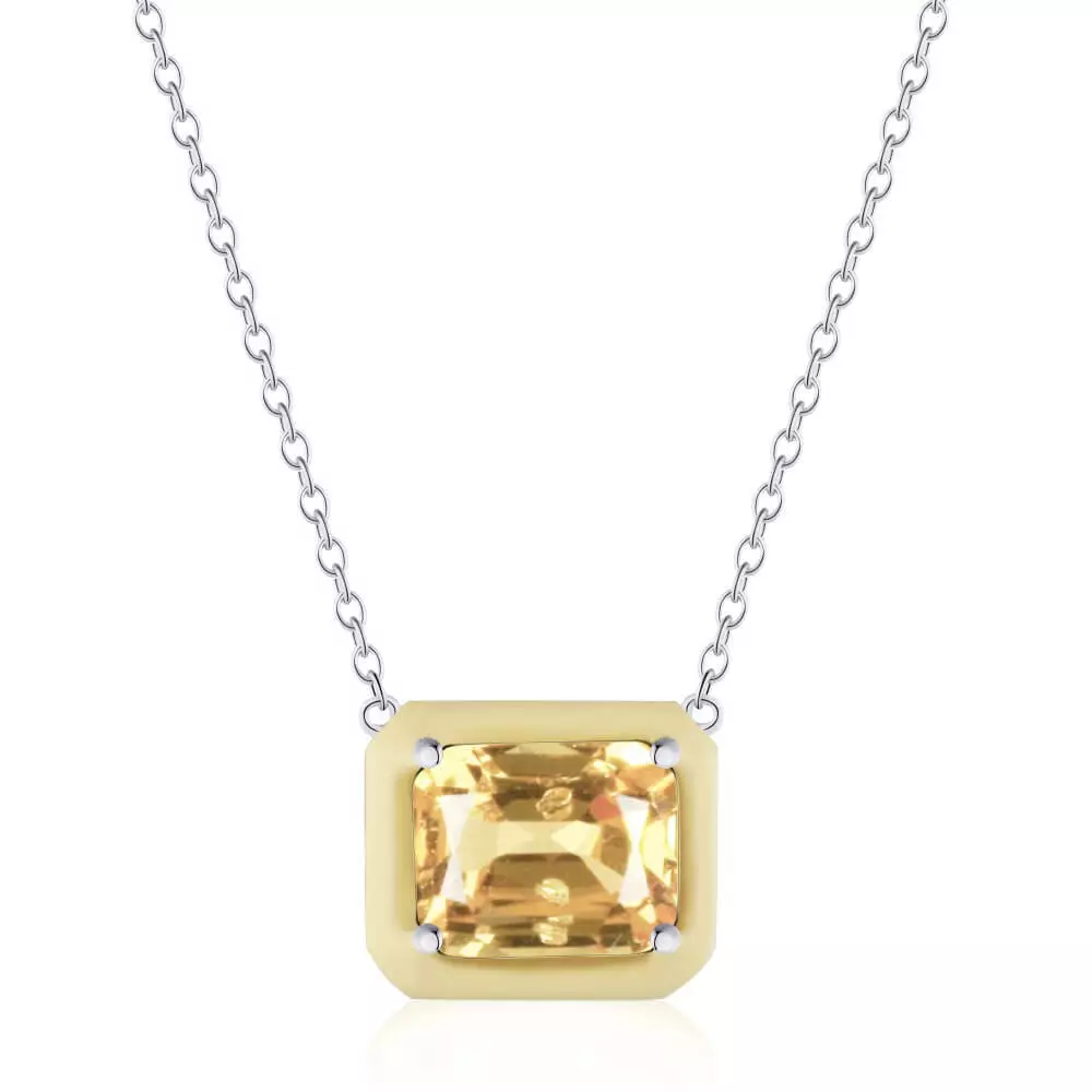 Enamel Candy Color Rectangle Necklace