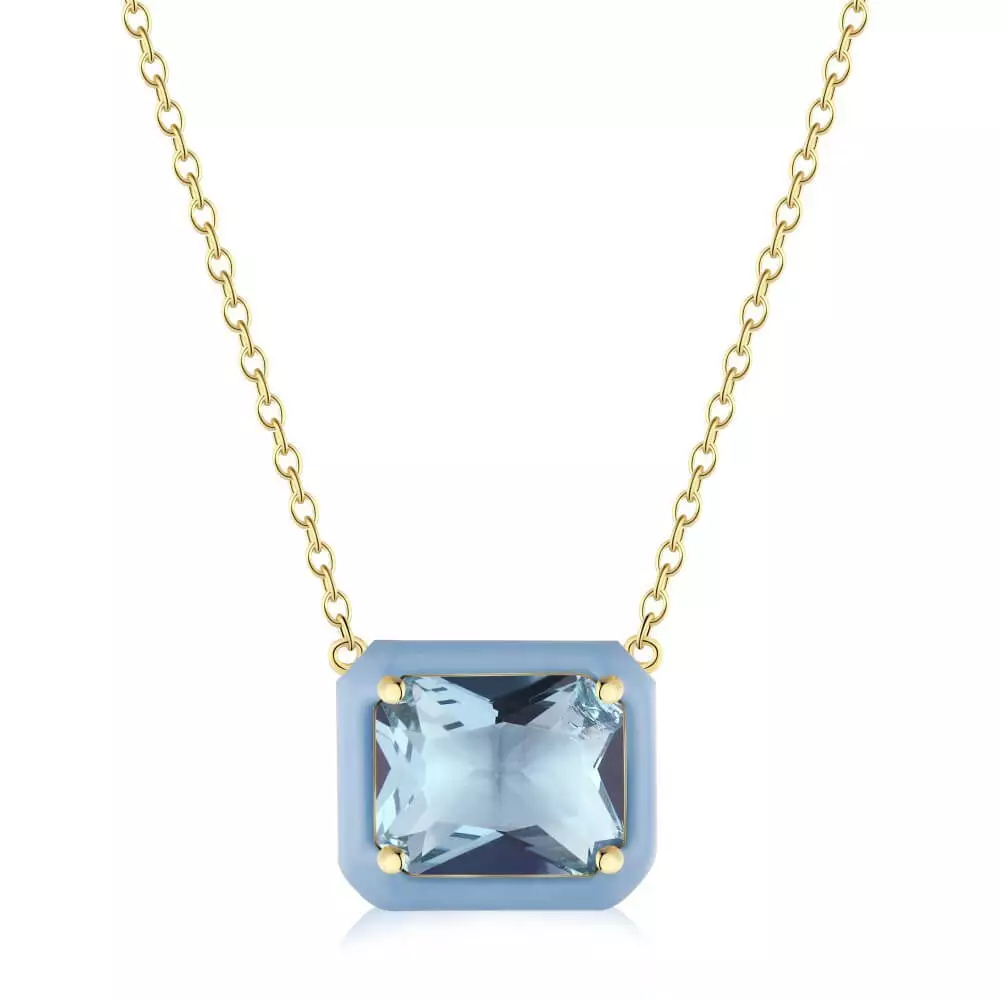 Enamel Candy Color Rectangle Necklace
