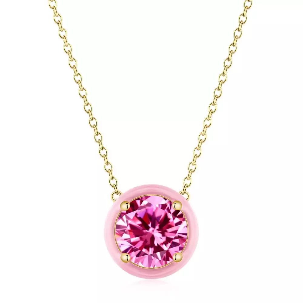 Enamel Candy Color Round Necklace