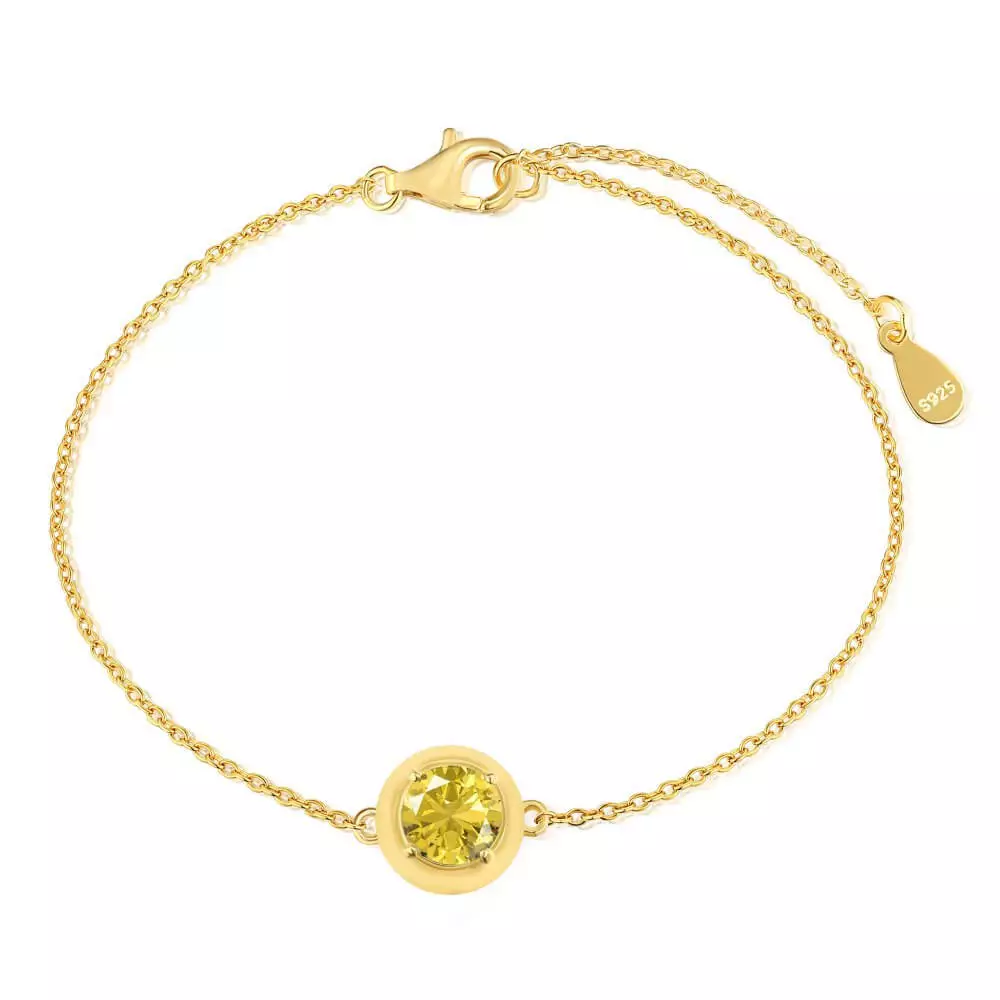 Enamel Macaron Round Zircon Bracelet