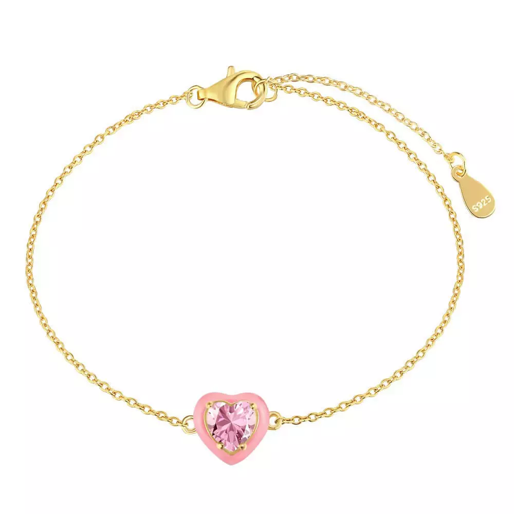 Enamel Macaron Round Heart Bracelet