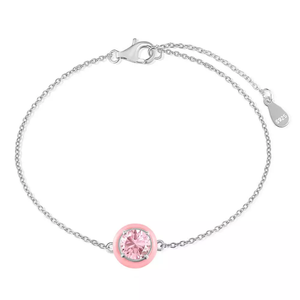 Enamel Macaron Round Zircon Bracelet
