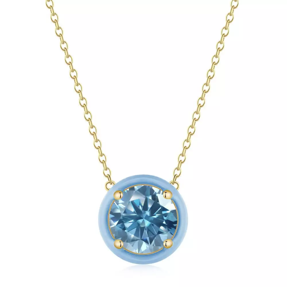 Enamel Candy Color Round Necklace