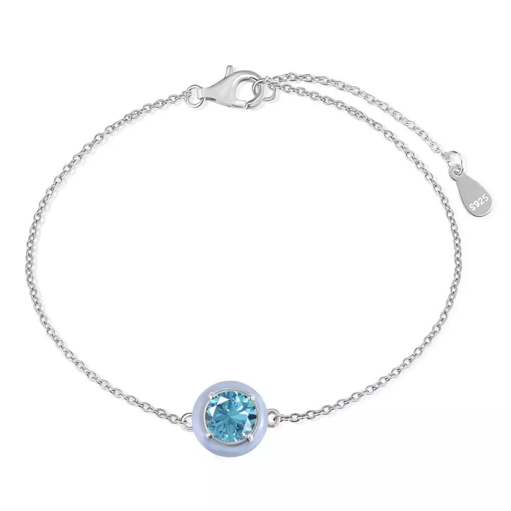 Enamel Macaron Round Zircon Bracelet