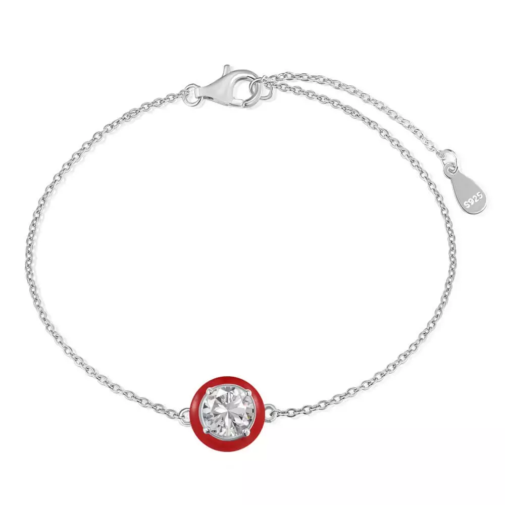 Enamel Macaron Round Zircon Bracelet