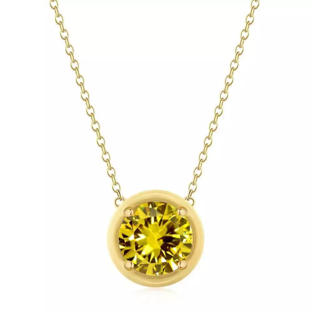 Enamel Candy Color Round Necklace