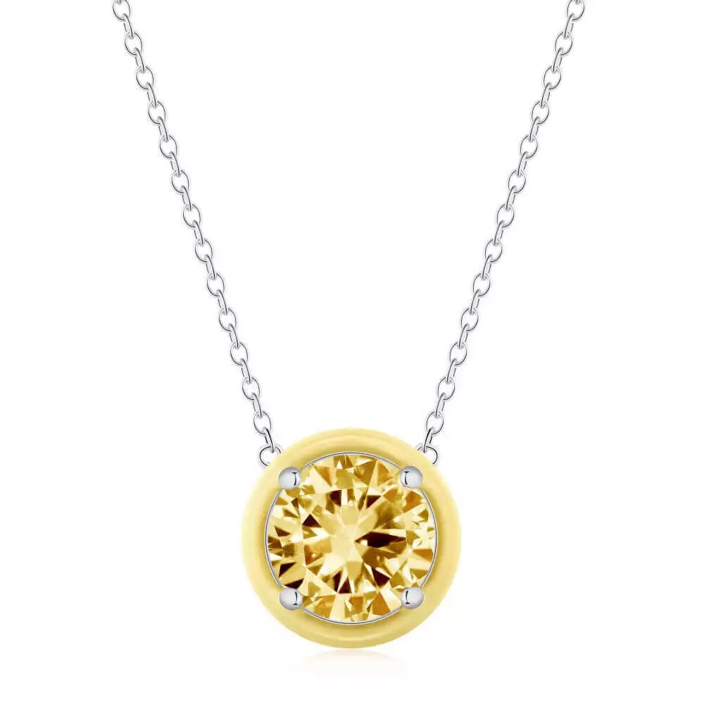 Enamel Candy Color Round Necklace