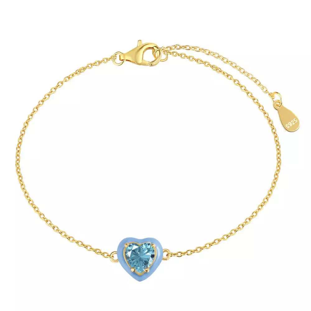 Enamel Macaron Round Heart Bracelet