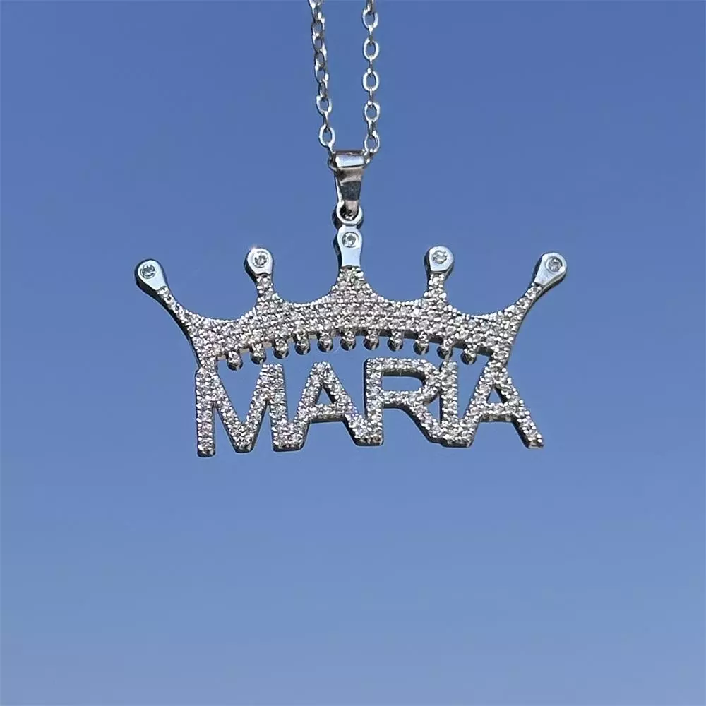 Personalized Crown Necklace With Name 