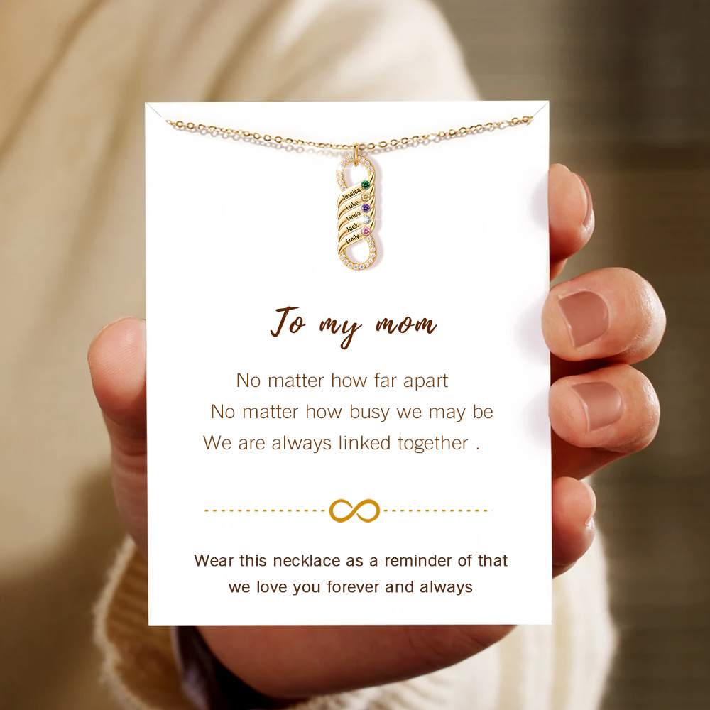 Personalized Infinity Name Necklace With Birthstones