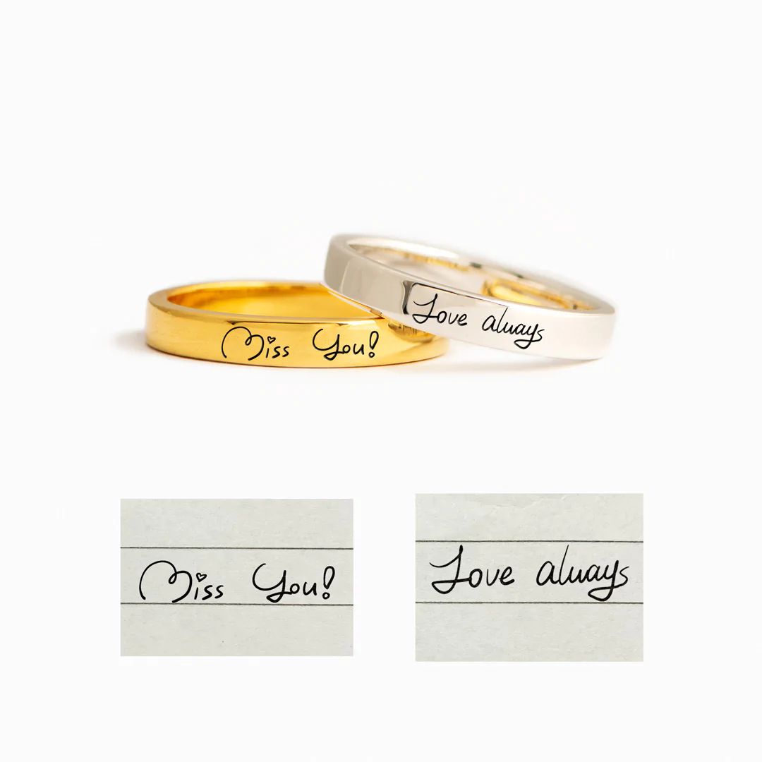 Handwritten Engraving Ring Band