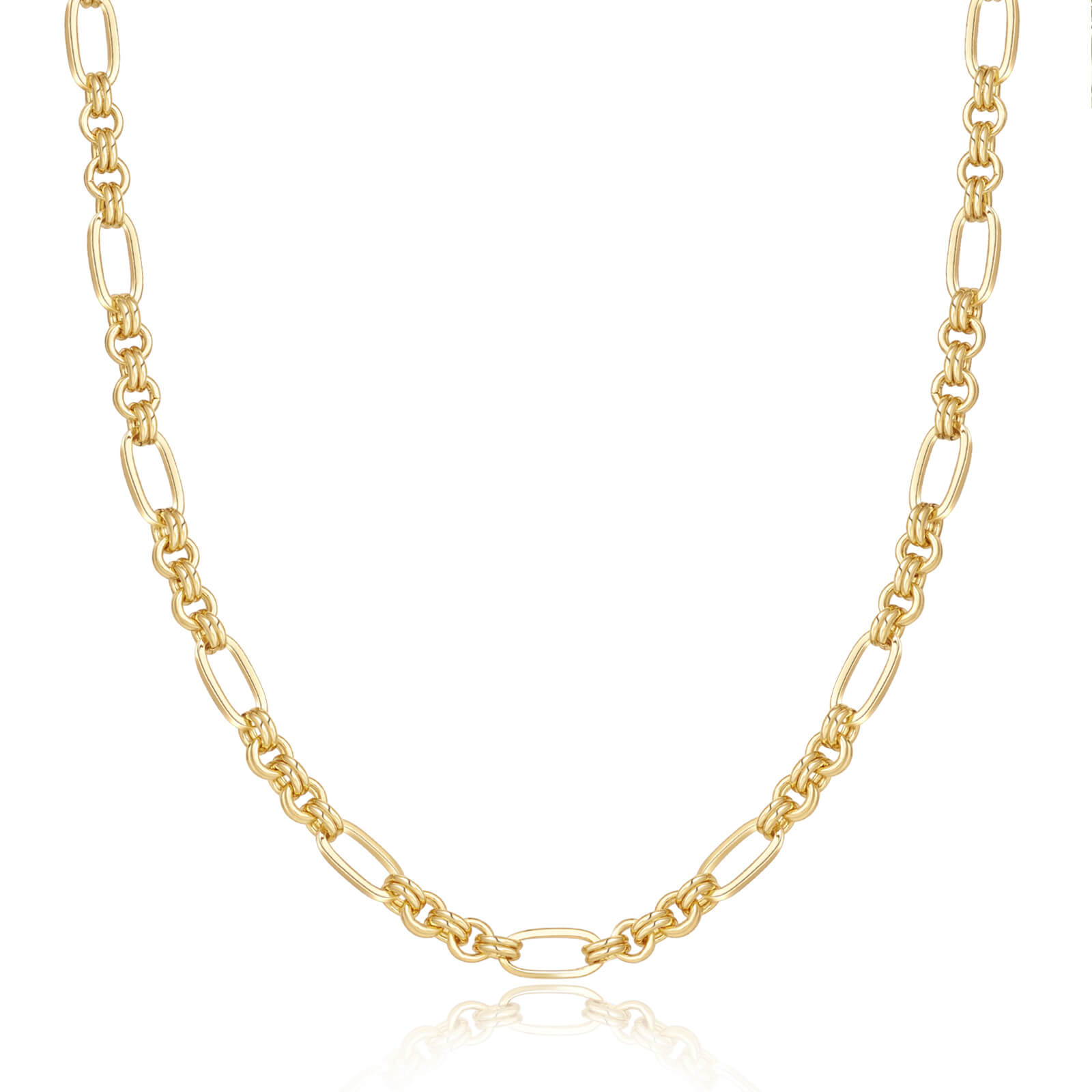  Flat Figaro Chain Necklace