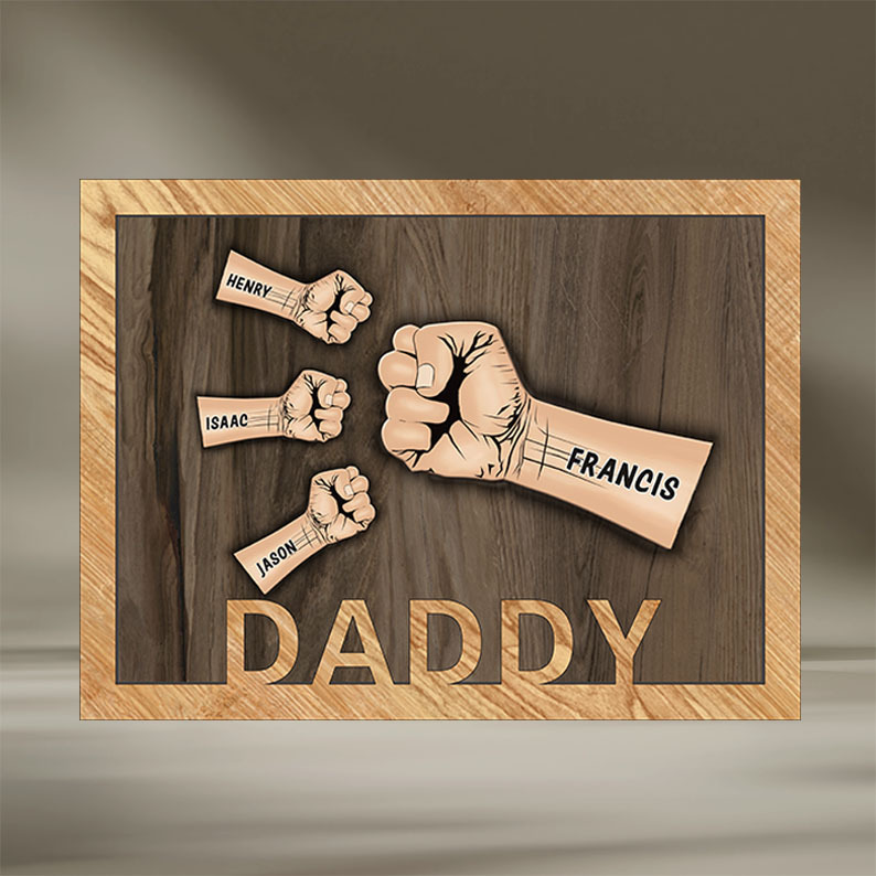 Personalized Wooden Fist Decorative Ornament Frame