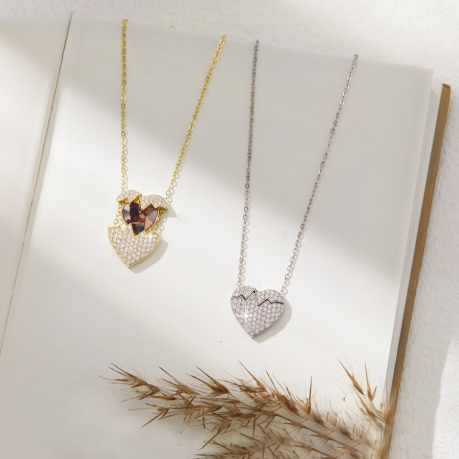 Customized Gold Heart Shaped Necklace With Picture