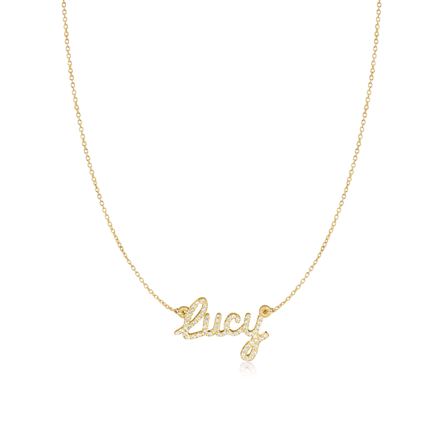 Signature Name Necklace With Diamond - Joycenamenecklace