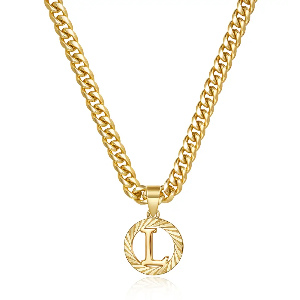 Gold Initial Letter Necklace 