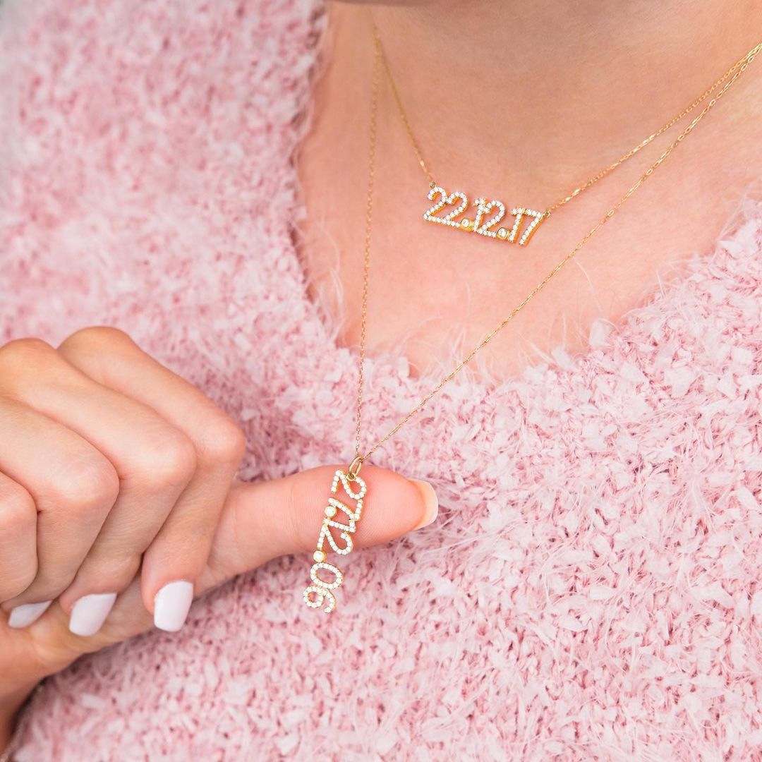 Personalized Name Necklace Customized with Special Date