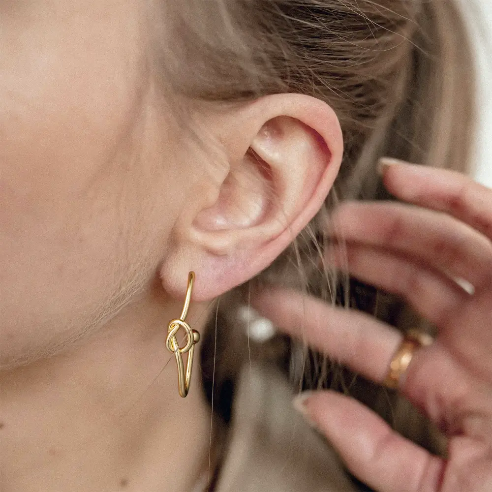 Gold Oval Hoop Earrings