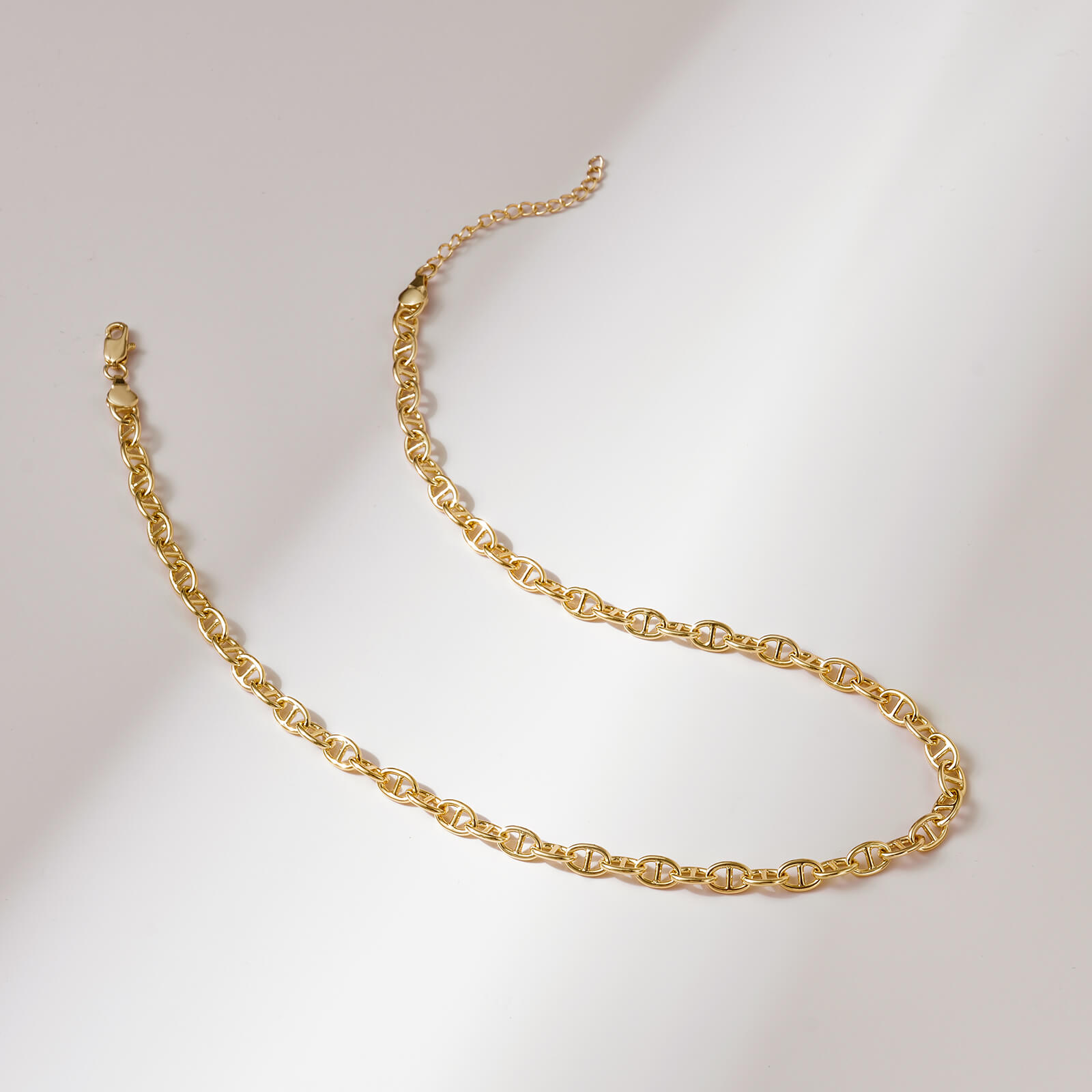 14K Gold Plated Curb Chain Necklace
