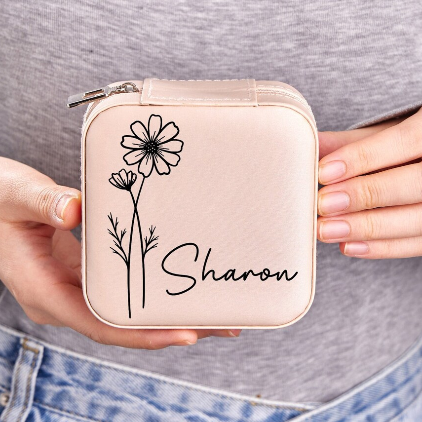 Custom Birth Flower Jewelry Box