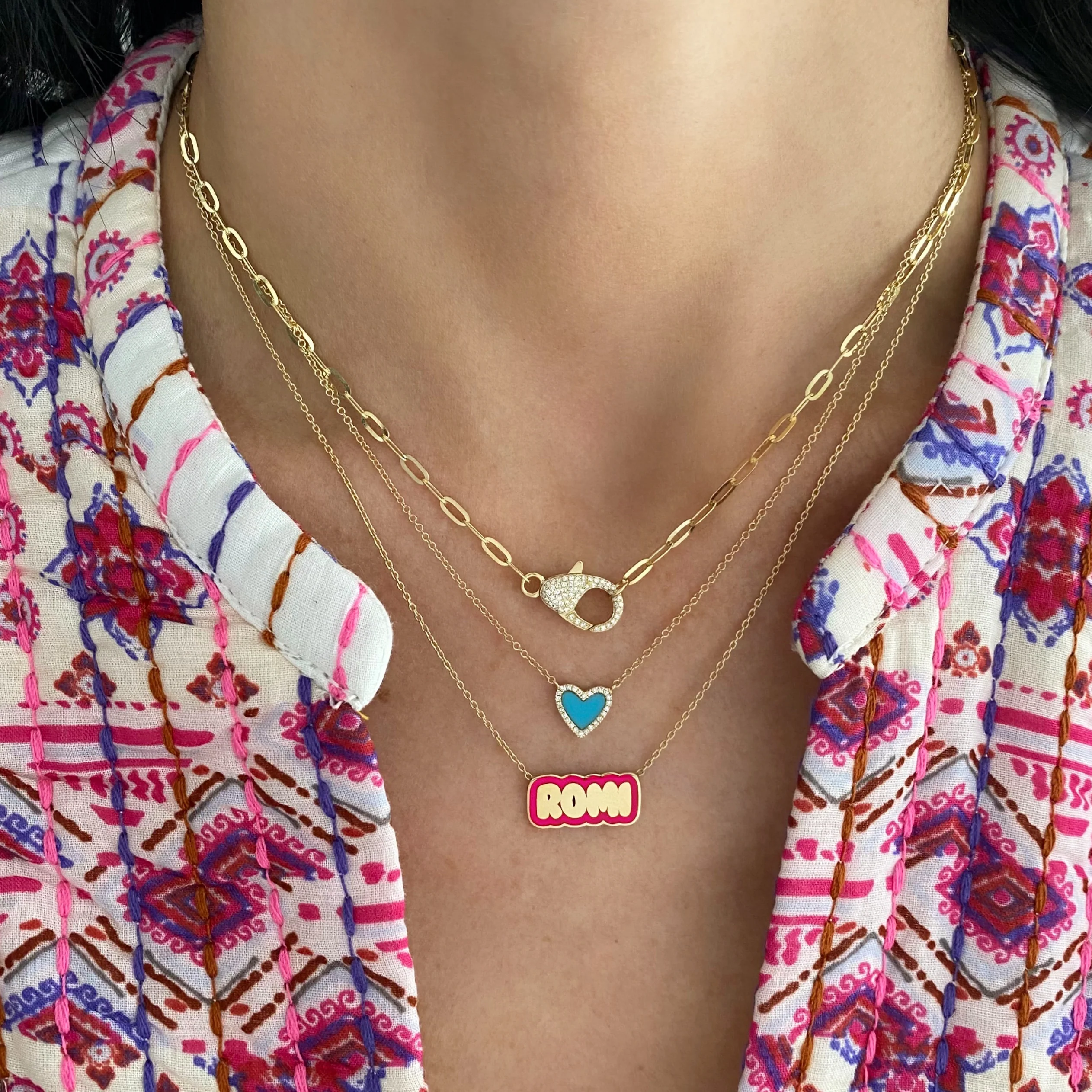 "Lobster Clasp" Round Cut Chain Link Sterling Silver Necklace