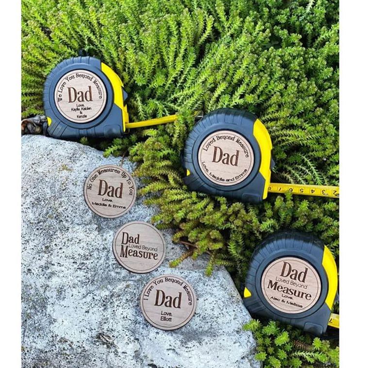 Unique Father's Day Gift - Engraved Wooden Tape Measure