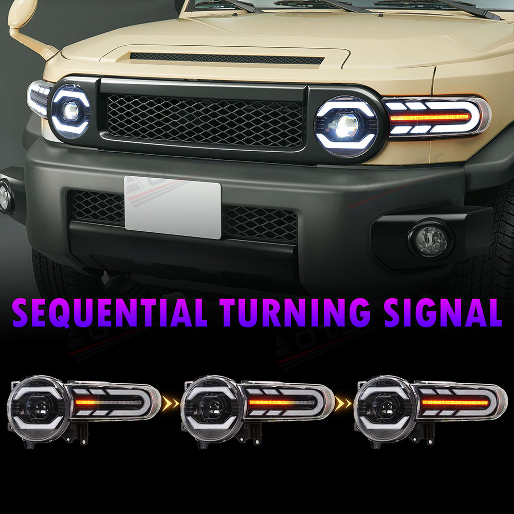 2PCs Car LED Light For Toyota FJ Cruiser 2007-2020 Headlight Assembly 