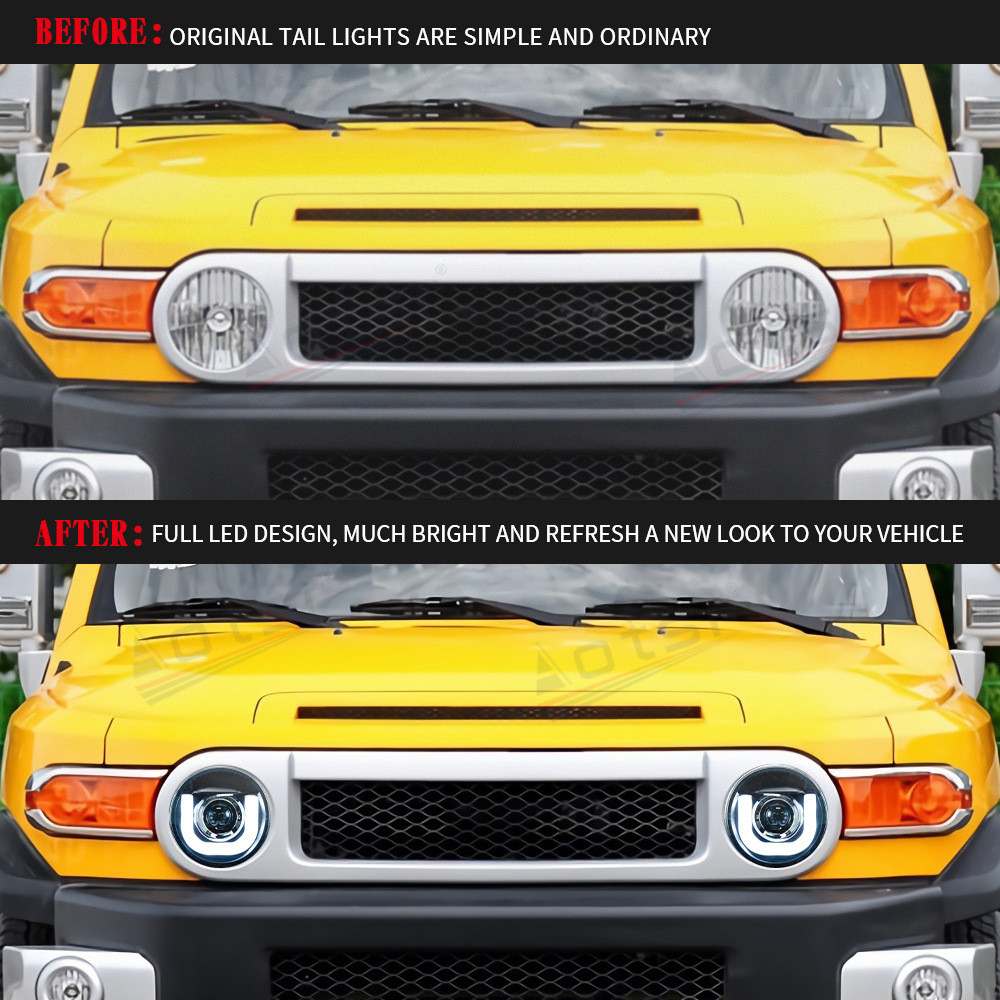 2PCs Car LED Light Headlight Assembly For Toyota FJ Cruiser 2007-2020