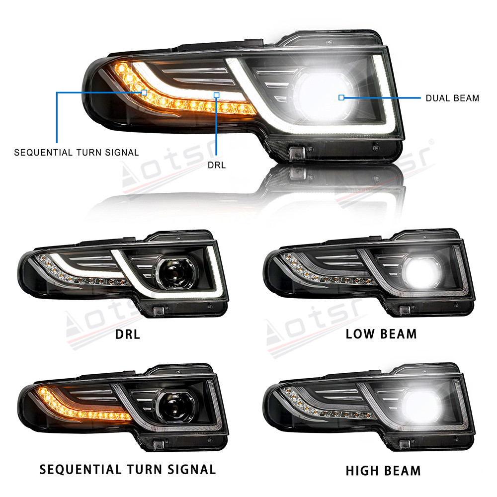 2PCs Car LED Light Headlight For Toyota FJ Cruiser 2007-2020 Grille