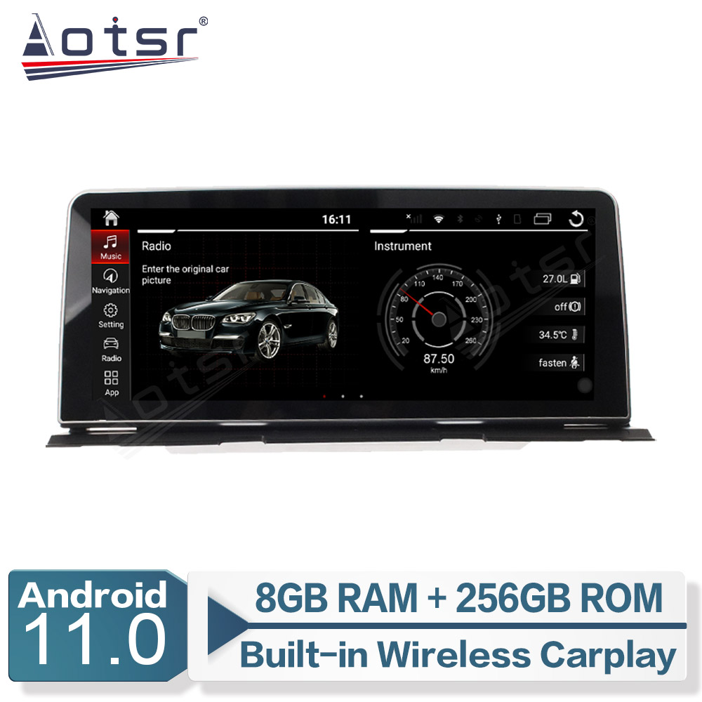 12.5 Android 11.0 8+128 Car GPS Navigation For BMW 6 Series 6GT F06/F12 Auto Stereo Headunit Multimedia Player Radio Tape Recor