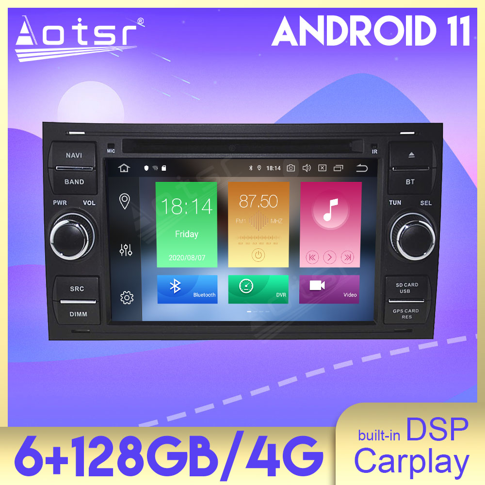 6+128GB Android 11 Auto Stereo DSP Carplay For Ford Mondeo 2006+ Multimedia Car Radio Player GPS Navigation Head Unit