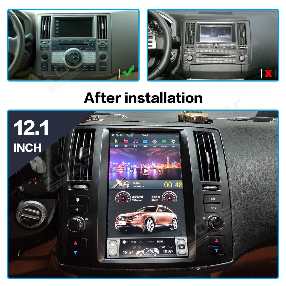 For Infiniti FX35 FX45 2004 - 2008 Tesla Vertical Screen Android PX6 Car GPS Navigation Radio Multimedia Player Auto Stereo 2K-Aotsr official website