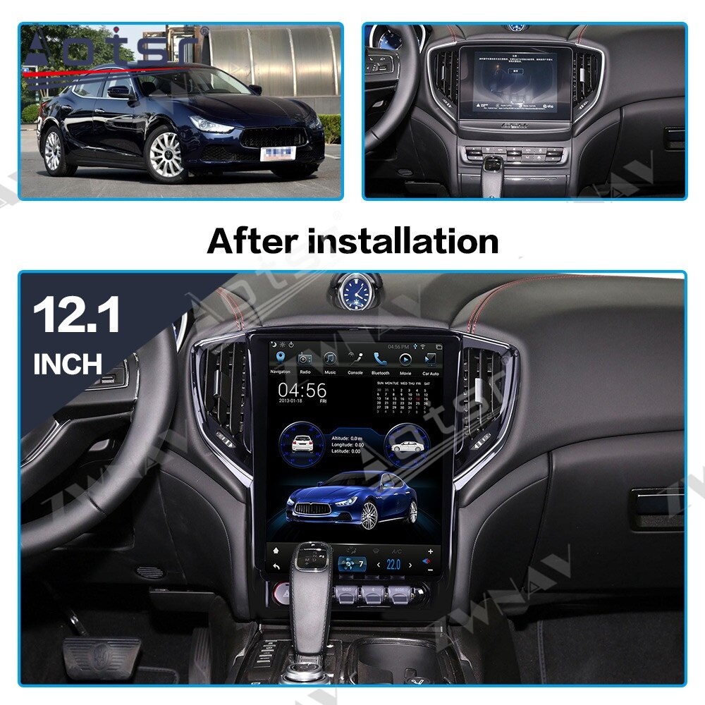 Tesla Screen For Maserati Ghibli Android Radio 2013 2014 2015 - 2019 Car GPS Navigator Dash Auto Stereo PX6 Multimedia Player HD