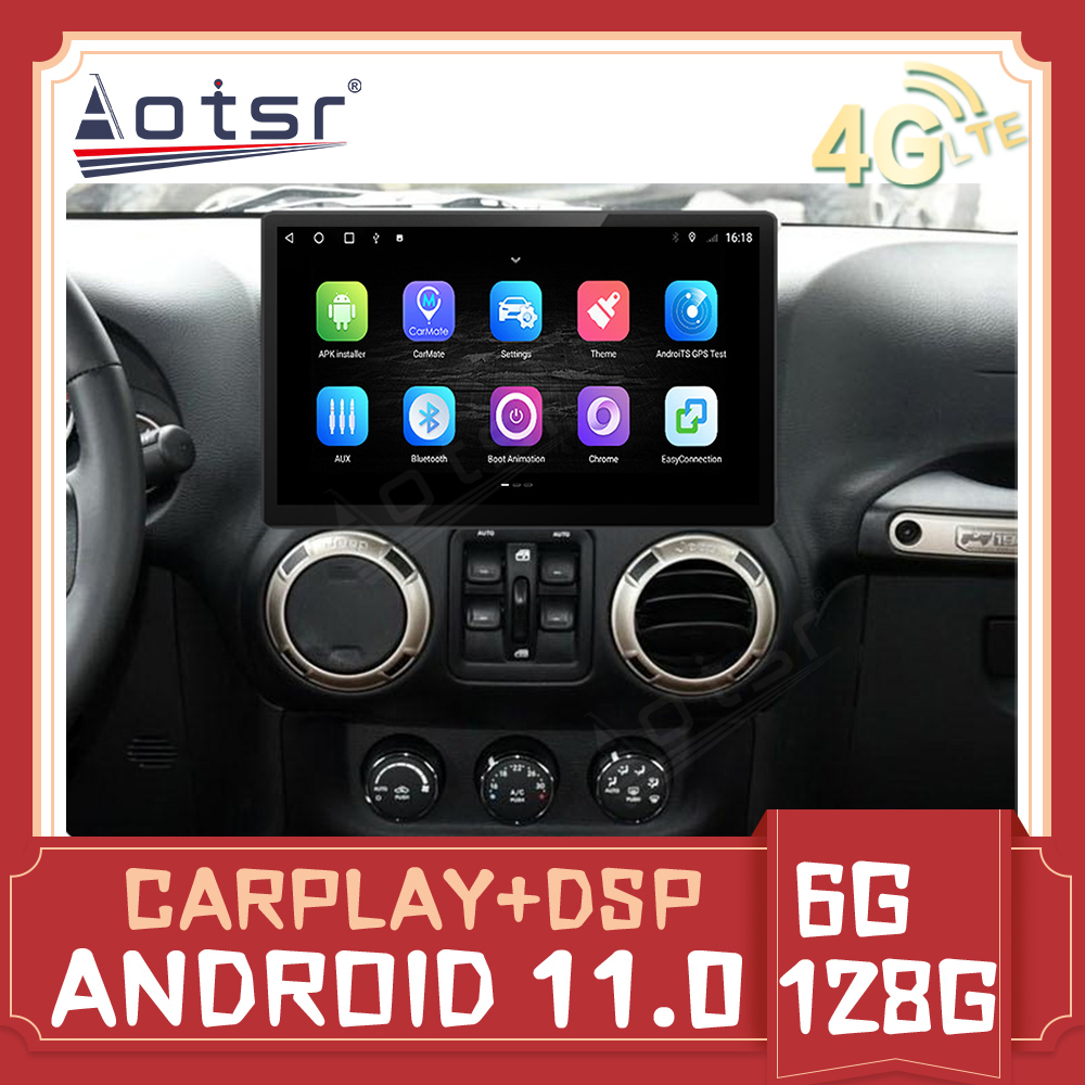 Car Radio For Jeep Grand Wrangler JK Android Radio Auto Stereo Car GPS Navigation 2011-2017 PX6 Head Unit Car Multimedia Player