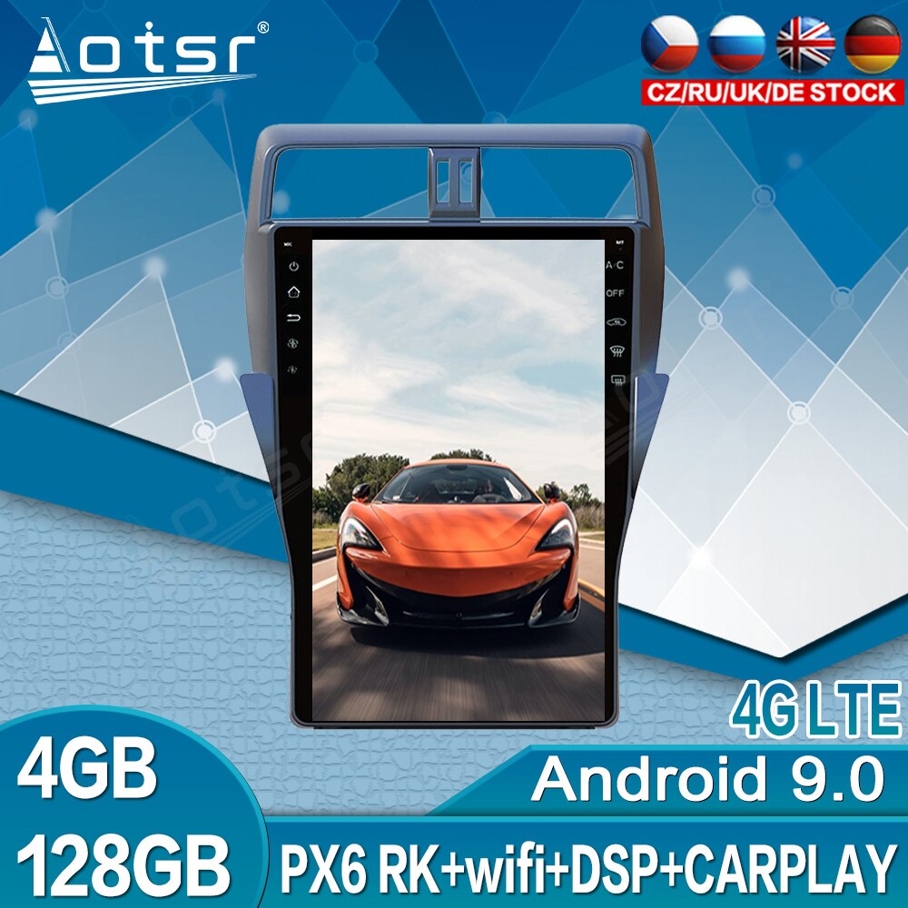 Car GPS Navigation For Toyota Land Cruiser Prado 150 2018 - 2020 Tesla Screen Android Radio Multimedia DVD Video Player Audio-Aotsr official website