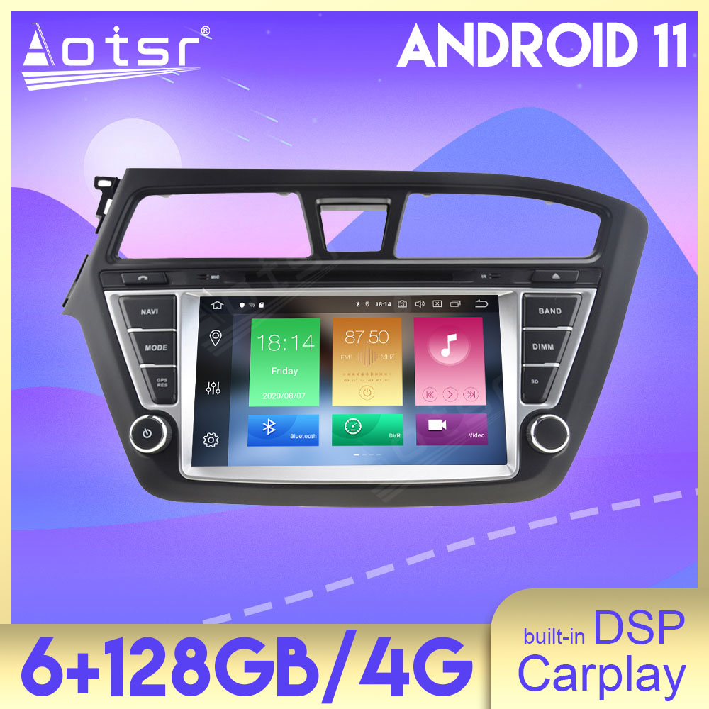 128G Android 11 Auto Stereo Car Radio For Hyundai I20 2014-2017 Audio Multimedia Player GPS Navigation Auto Stereo Head Unit Carplay