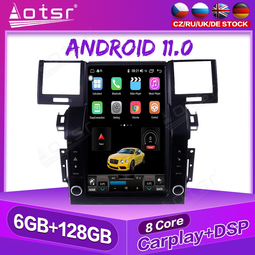 12.1" Screen PX6 Android 11 Bluetooth 5.0 Car Radio Player Auto GPS Navigation Multimedia For Range Rover 2005 - 2009 Stereo Carplay