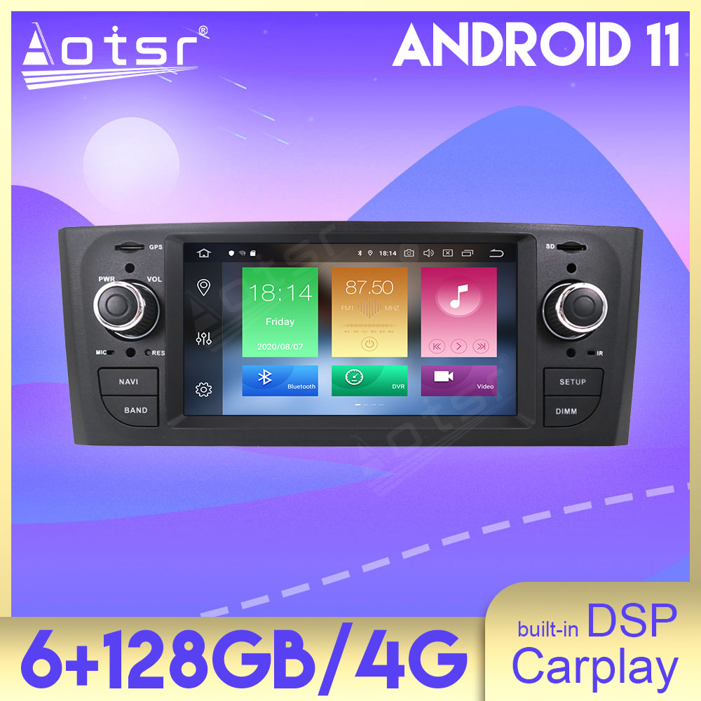 Android 11 Radio For FIAT Punto Linea 2005 2006 2007 2008 2009 Car Multimedia Player Screen GPS Navigation Stereo Head Unit HD