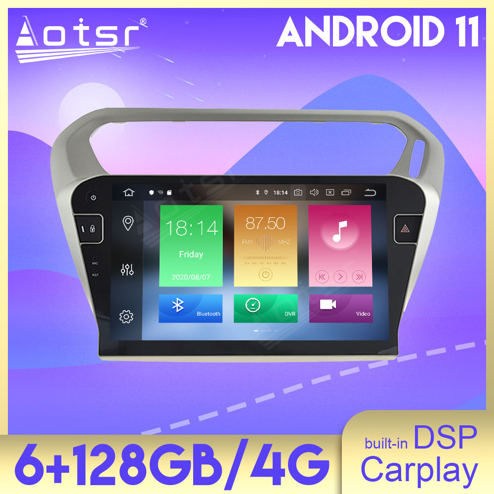 Android 11 PX6 Car GPS Navigation DVD Player For  Peugeot 301 2013 2014 2015 2016 Bluetooth 5.0 Auto Stereo Radio Multimedia Player HeadUnit 