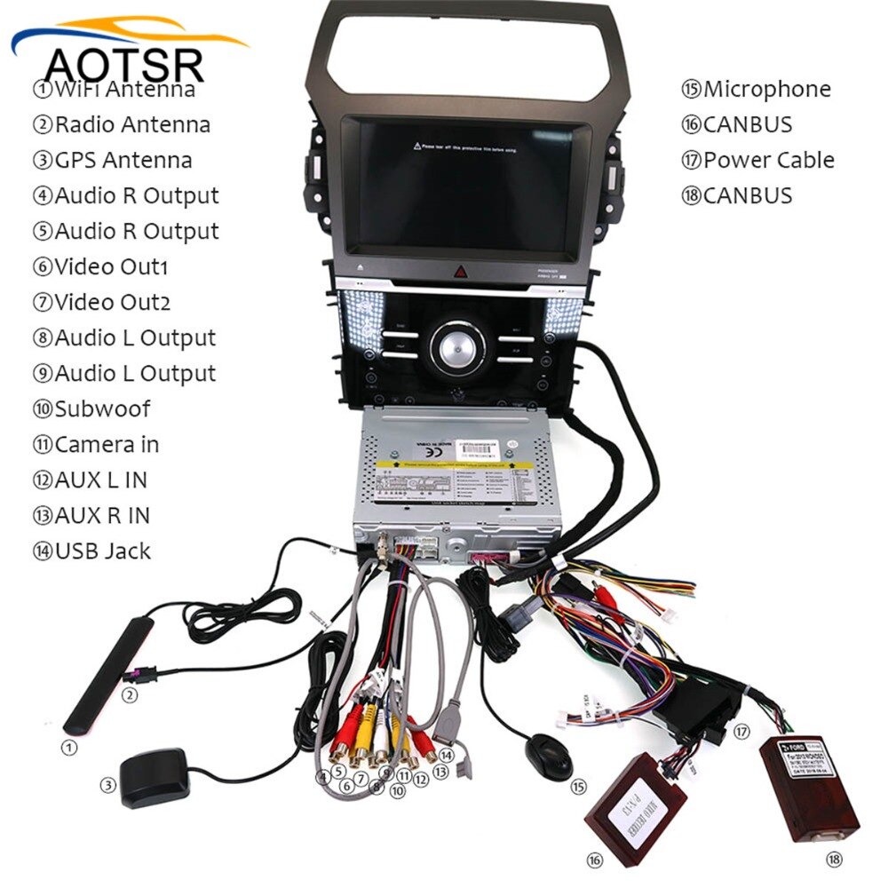 IPS Screen Android 11 128GB Car multimedia dvd player head unit For Ford Explorer 2011 - 2016 GPS Navigation radio auto stereo-Aotsr official website