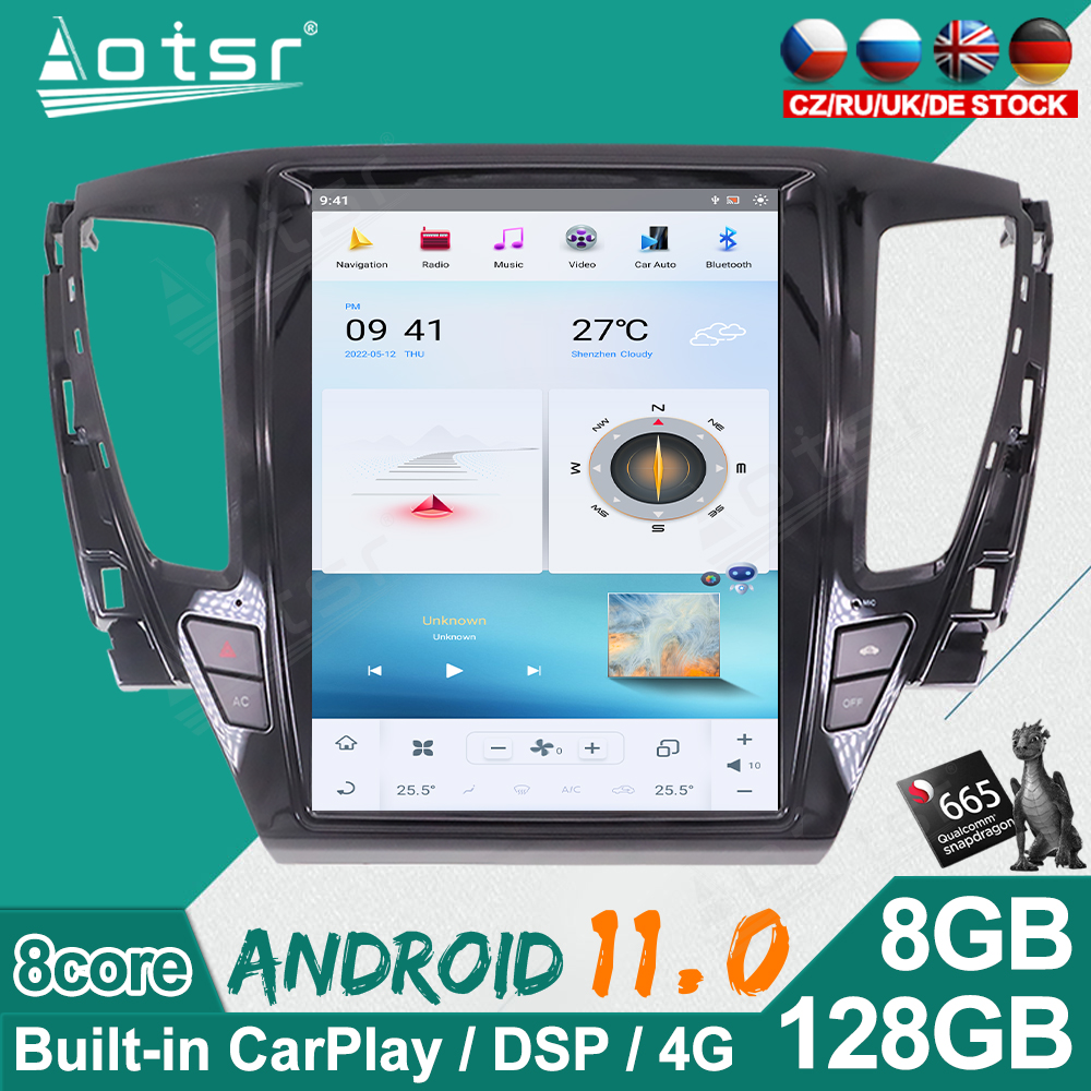 12.1" Vertical Screen Android 11.0  Car Radio For Mitsubishi Pajero Sport 2016-2018 GPS Navigation Tesla Car Multimedia Head Unit-Aotsr official website