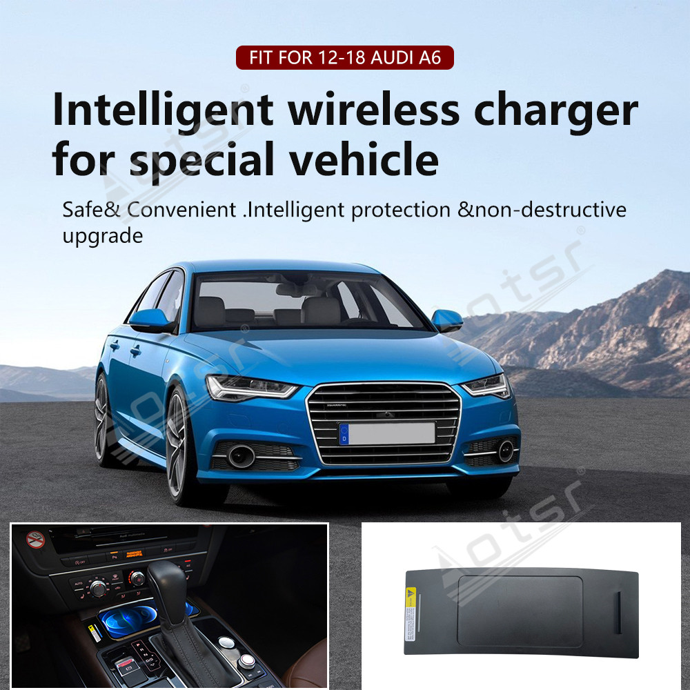 Wireless Car Charger For Audi A6 2012-2018 Intelligent Infrared Fast Phone Holder Temperature Control Hidden Design