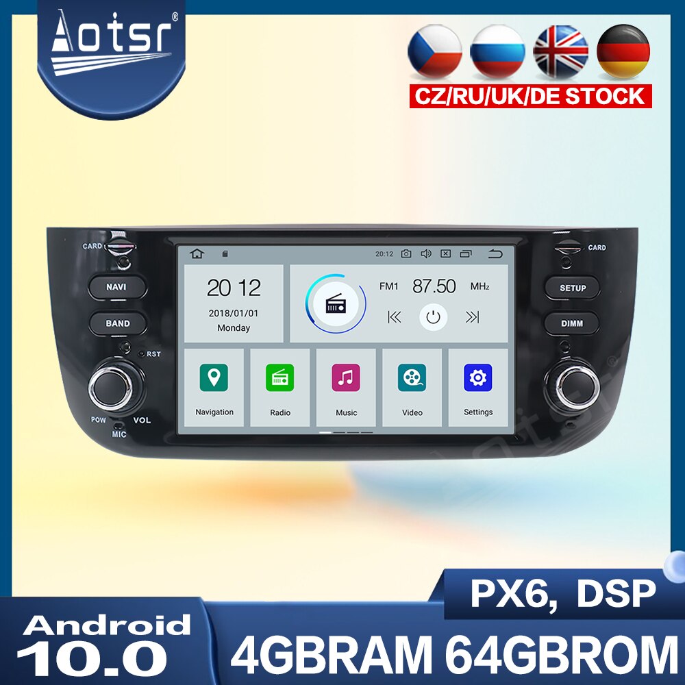 Android Radio Recorder For Fiat/Linea/Punto evo 2012-2015 Multimedia Player Car GPS Navigation Auto Audio Stereo PX6 Head Unit-Aotsr official website