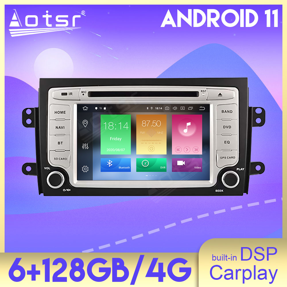 6+128GB Android 11 Auto Stereo DSP Carplay For Suzuki SX4 2006 2007 2008 2009 2010 Multimedia Car Radio Player GPS Navigation Head Unit