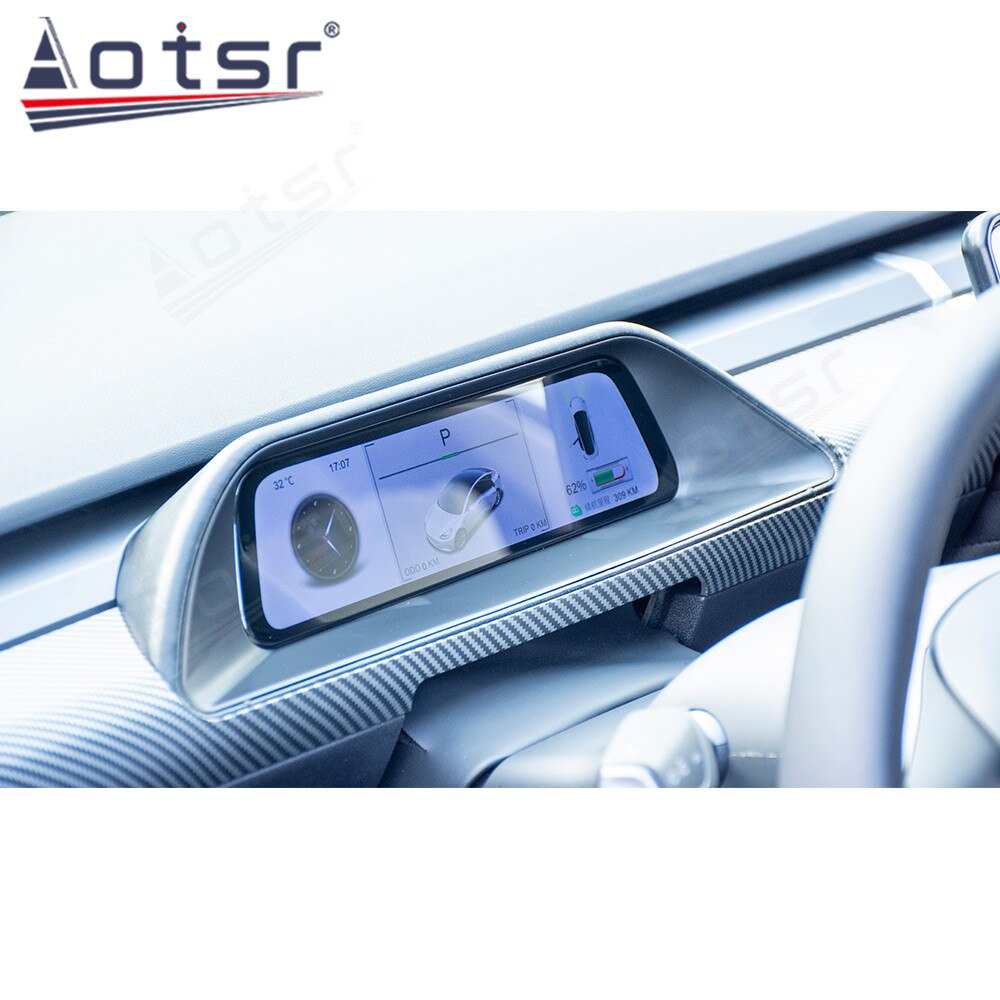 For Tesla Model 3  Model Y customized frame Digital Cluster LCD Car Virtual Instrument Dashboard Display Auto GPS Navigation-Aotsr official website