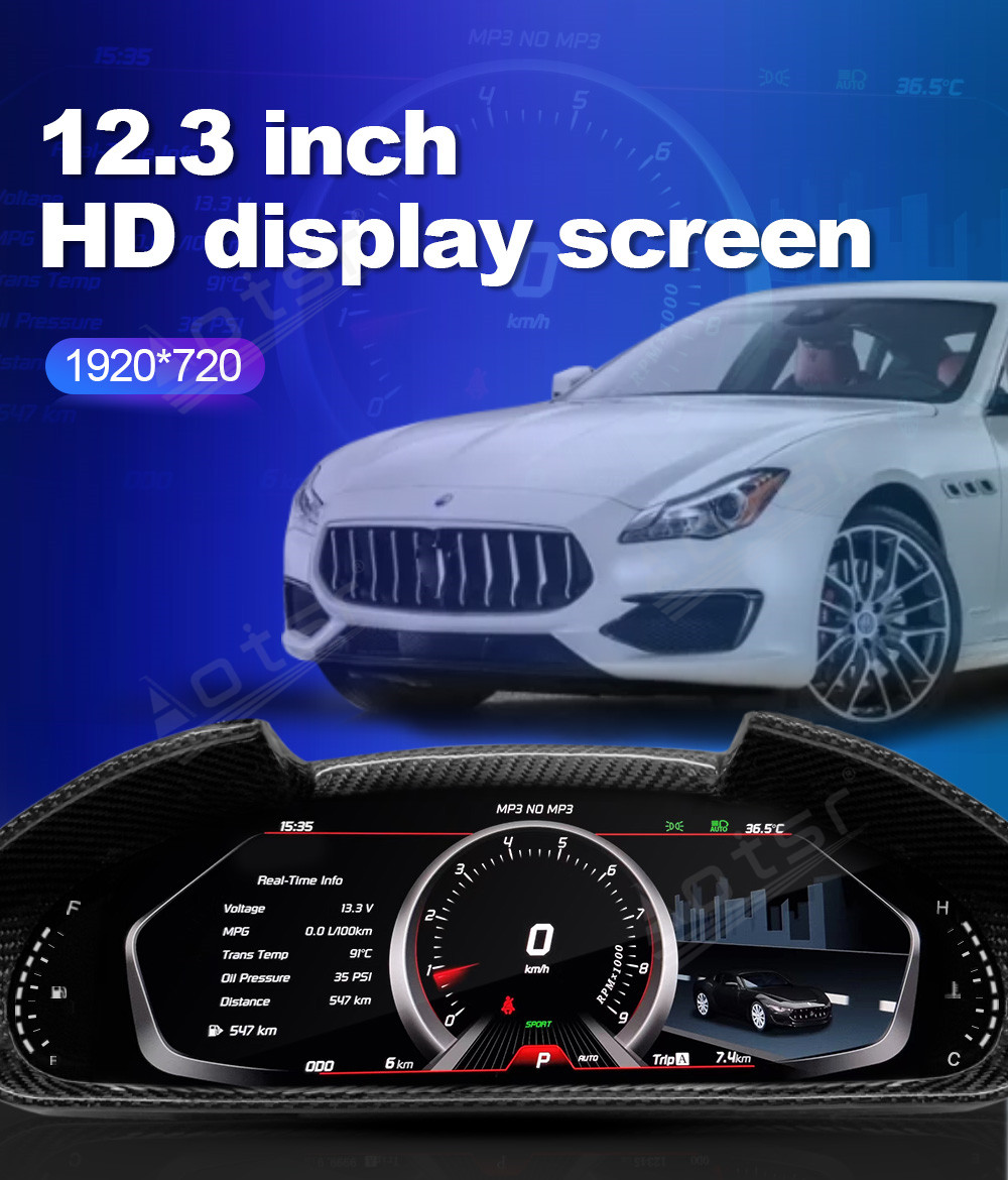 Car Screen Digital Cluster For Maserati Quattroporte 2004 - 2012 LCD Carplay Dashboard Instrument Virtual Panel GPS Navigation Multimedia Player Headunit