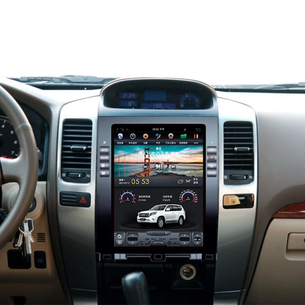 Tesla Screen Android 11 Car GPS Navigation For Toyota Prado 2002-2009 Radio Multimedia DVD Video Player Audio Head Unit