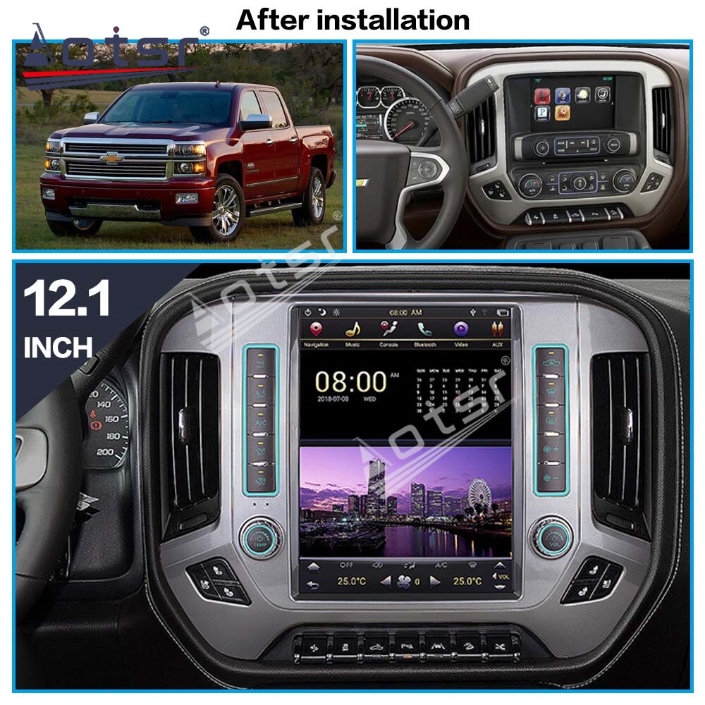 Car GPS Navigation For Chevrolet Chevy Silverado GMC SIERRA 2015 2016 2017 2018 2019 Android 11 Radio Auto Car Multimedia Player Carplay Unit-Aotsr official website
